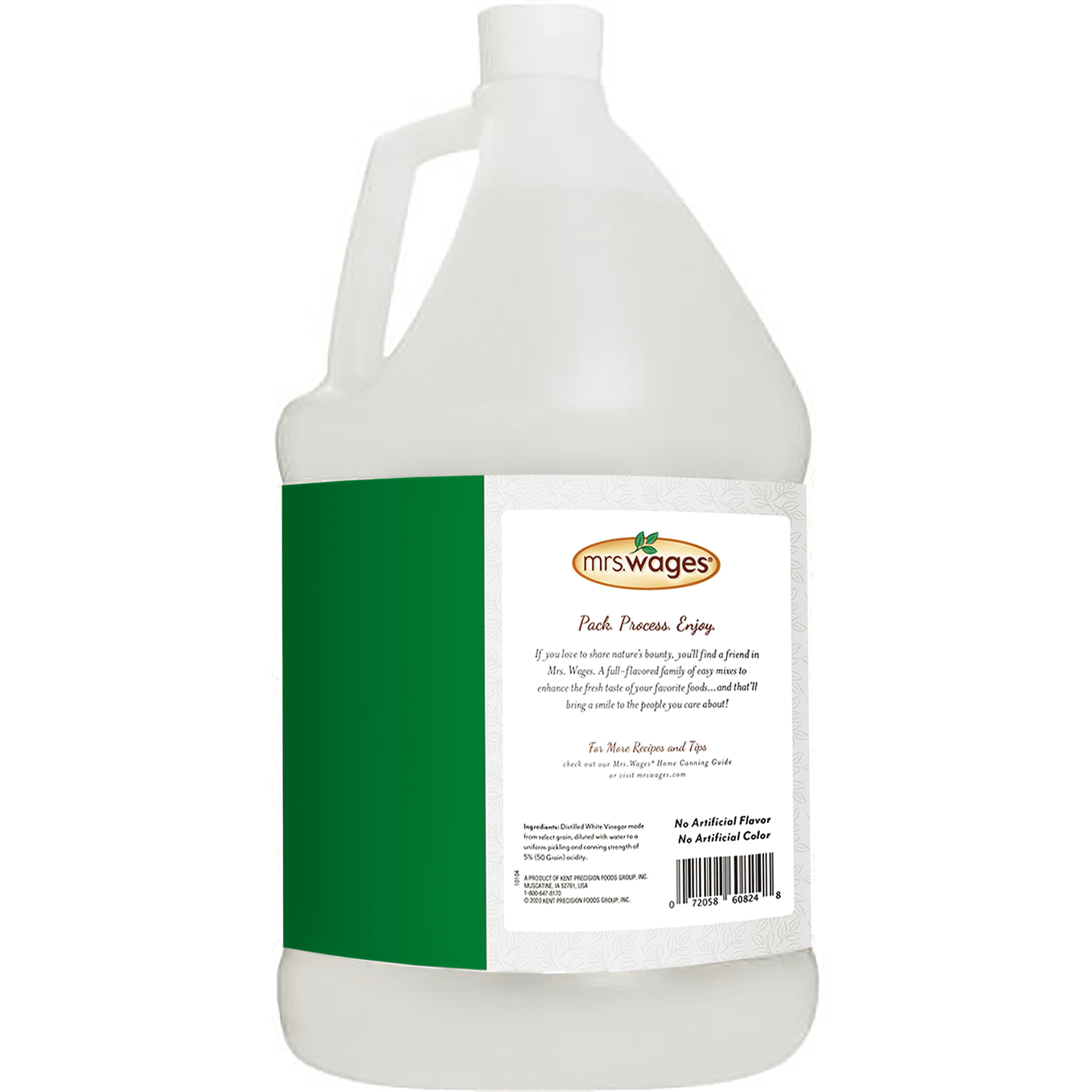 Mrs. Wages Pickling and Canning Vinegar, 5% Acidity Distilled White Vinegar for Homemade Pickles and Preserves, 1 Gallon Bulk Jug for Large Batch Canning