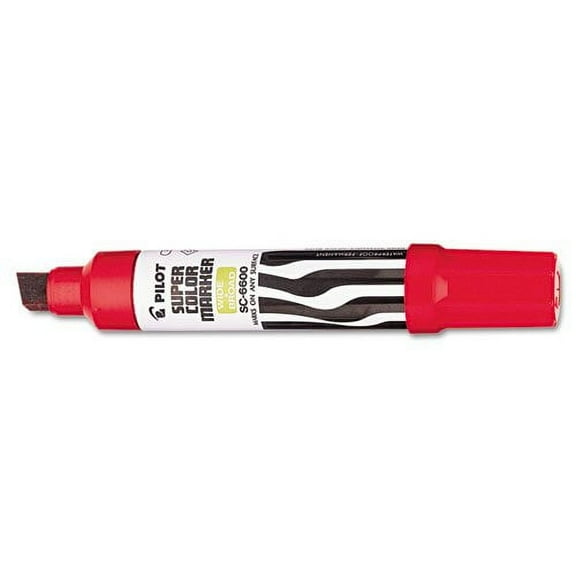 6 Pack Jumbo Refillable Permanent Marker, Chisel Tip, Red by PILOT CORP. OF AMERICA (Catalog Category: Paper, Pens & Desk Supplies / Markers / Permanent)