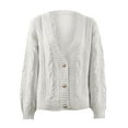 thumbnail image 3 of Aayomet Cardigan Sweaters For Women Dressy Women's Classic Long Sleeve Knit Cardigan Sweaters Casual Open Front Button Down Cardigan,White S-XXL, 3 of 4