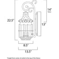 thumbnail image 2 of Maxim Nantucket Three Light 22-Inch Outdoor Wall Light - Country Forge - 30084CDCF, 2 of 3