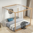 thumbnail image 2 of Natural Color King Size Canopy Bed - Build With Support Legs Platform In For A Sound Rest, 2 of 6