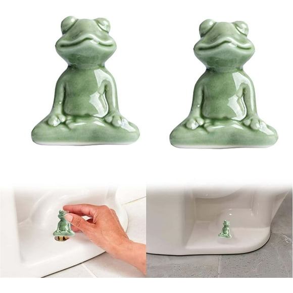 Desktop Ornament Ceramic Toilet Covers Ceramic Frog Toilet Cover Toilet Covers Decorative Frogs Fits Toilet Up To 0.8 Inches In Diameter (C*2)