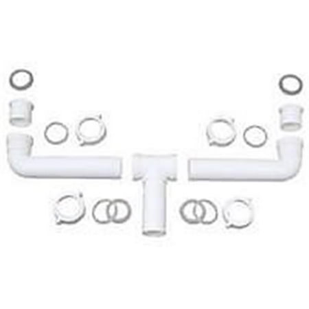 18 Inch Drain Pipe - Plumb Shop Div Brasscraft 622-589 1-1/2-Inch O.D. Tube Slip Joint Plastic 2 Bowl Center Outlet Drain For Kitchen Sink