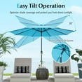 thumbnail image 6 of PRZL 10ft Outdoor Patio Umbrella, Market Table Umbrella with Tilt Adjustment and Crank, 180G Polyester, Garden Canopy for Deck Backyard Pool Indoor Outdoor (Blue), 6 of 16