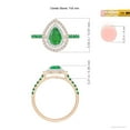 thumbnail image 5 of ANGARA Natural Pear-Shaped Emerald Two Tone Ring with Double Halo in 14K Rose & White Gold for Women (Size-7x5mm) | May Birthstone, Anniversary, Jewelry Gift for Women | Natural Emerald Ring, 5 of 9