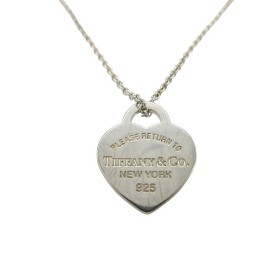 Pre-Owned Tiffany Heart Tag Medium Return to necklace in 925... (Good)