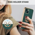 thumbnail image 6 of Electroplated Magnetic Ring Holder Case for iPhone 15, 360 Degree with Rotation Metal Anti-Drop Finger Ring Holder Magnet Car Holder Soft Slim Silicone Shockproof Cover - Dark Green, 6 of 9