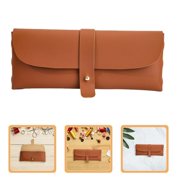 Raindrops  Crochet Needle Holder Sewing Accessories Organizer Travel Brown