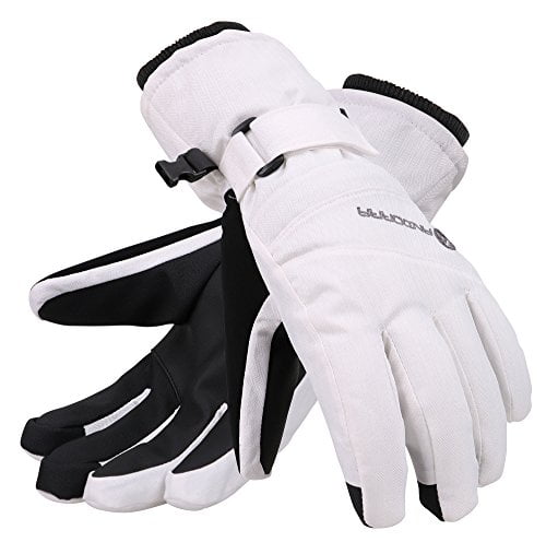 Andorra Womens Classic Zippered Pocket Touchscreen Ski Gloves,Heather Grey,L 