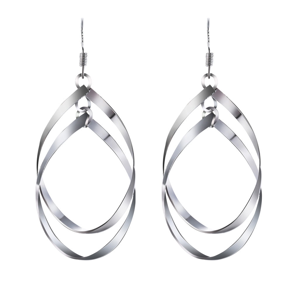 Toteaglile Fashion Woman One Pair Sterling Silver Leaf Eardrop Earring