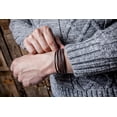 thumbnail image 6 of SERASAR Men's Genuine Leather Bracelet "Braid" with stainless steel magnetic closure, Brown 17cm, including gift box, 6 of 10
