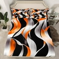 thumbnail image 2 of Erosebridal Geometric Stripes Bed Sheets King,Black Orange Bedding King Size,Spiral Swirl Sheet Set King,Microfiber Boys Bedroom Decor,4 Pieces, 2 of 7