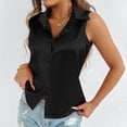 thumbnail image 7 of cfhntfmh Womens Silk Satin Sleeveless Button down Shirts Collared V Neck Tank Tops Business Casual Blouses for Work Office Summer Tees, 7 of 7