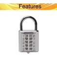 thumbnail image 4 of HUGFEGWE 10 Digit Combination Padlock Push Button Digital Lock for Suitcase Luggage Drawer Door Toolbox,Fixed Gym Cabinet Door Toolbox Padlock Gym Sports School and Employee Lock,Silver Tone, 4 of 8