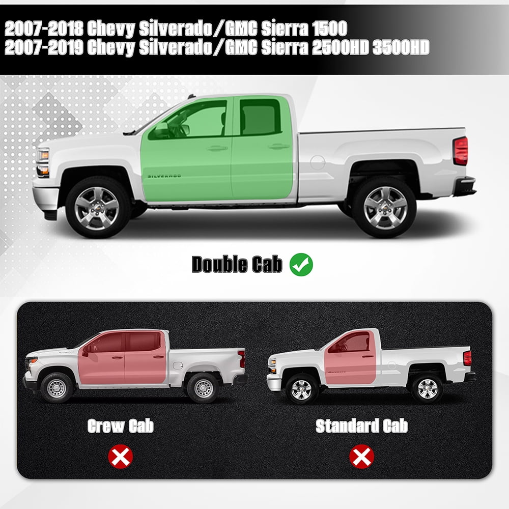 Autobull 6" Running Boards for 2007-2018 Chevy Silverado/GMC Sierra Extended Double Cab Side Step Nerf Bars