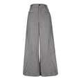 thumbnail image 5 of XPMWRP Gaucho Pants for Women Corduroy Wide Leg Palazzo Culottes Bottoms Work Trousers Loose Fit Dressy Casual Office Elastic Waist Gray XL, 5 of 9