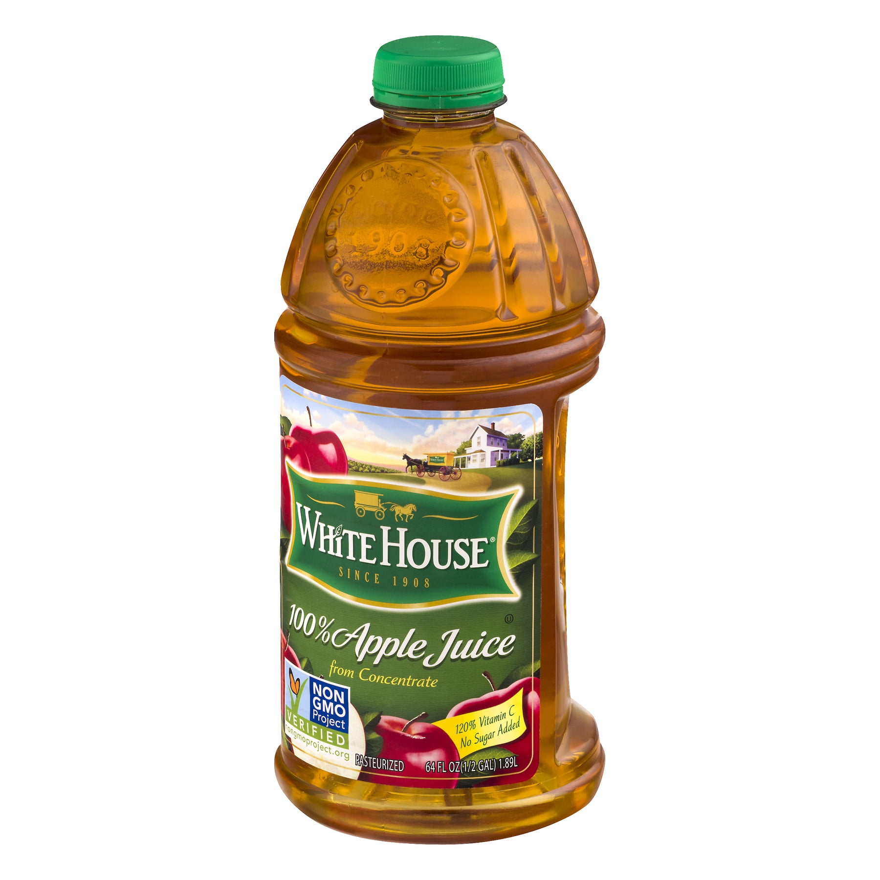 (2 pack) White House 100% Apple Juice, 64 fl oz Bottle