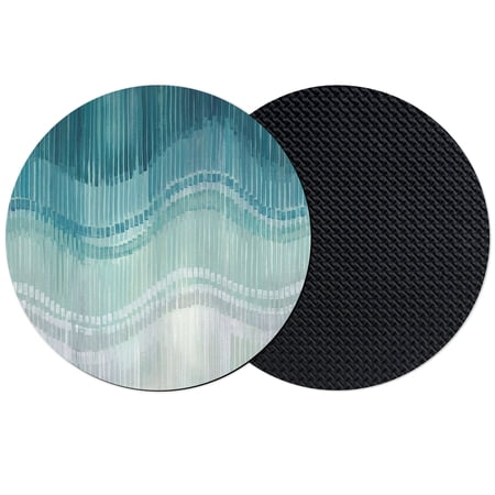 Blue Abstract Art Coasters Set of 2 Absorbent Coasters for Drinks Modern Stripes Moire Coaster for Desk Coffee Table Protection Home Decor House Warming Gifts 4