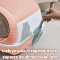 thumbnail image 3 of Caja de Arena para Gatos con Capucha, Arenero para Gato Cerrado con Pala, Orinal Inodoro Gatito, Planta de Arena Fácil de Limpiar, a Prueba de Olores, Antisalpicaduras, para Gatitos (Rosa), 3 of 9