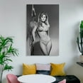 thumbnail image 6 of American Film Actresses Raquel Welch Black And White Sexy Poster Home Decor Poster Wall Art Hanging Picture Print Bedroom Decorative Painting Posters Room Aesthetic 16x24inch(40x60cm), 6 of 6