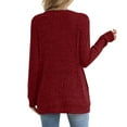 thumbnail image 4 of Women Long Sleeve Shirts Loose Fit Crew Neck Tunic Tops Dressy Casual Fall Blouse Winter Sweaters with Pockets orders placed by me, 4 of 7