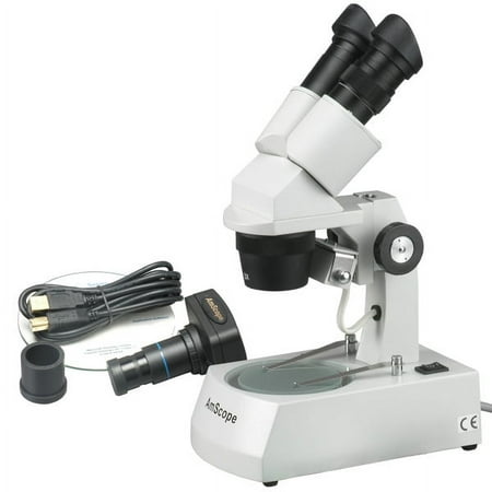 AmScope 20X-40X-80X Stereo Microscope + Color Digital Camera New