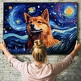 thumbnail image 6 of Swedish Vallhund Dog Canvas Van Gogh Starry Night Wall Art Gifts Canvas Wall Art Frame Music Artist Customized Canvas Framed Photo Art Work For The Bedroom(Gifts For Dog Lover ), 6 of 6