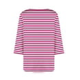 thumbnail image 4 of EchfiProm Pink Tee Shirts Womens Striped 3/4 Sleeve Pullover Relaxed Fit Summer Square Neck Shirts, 4 of 5