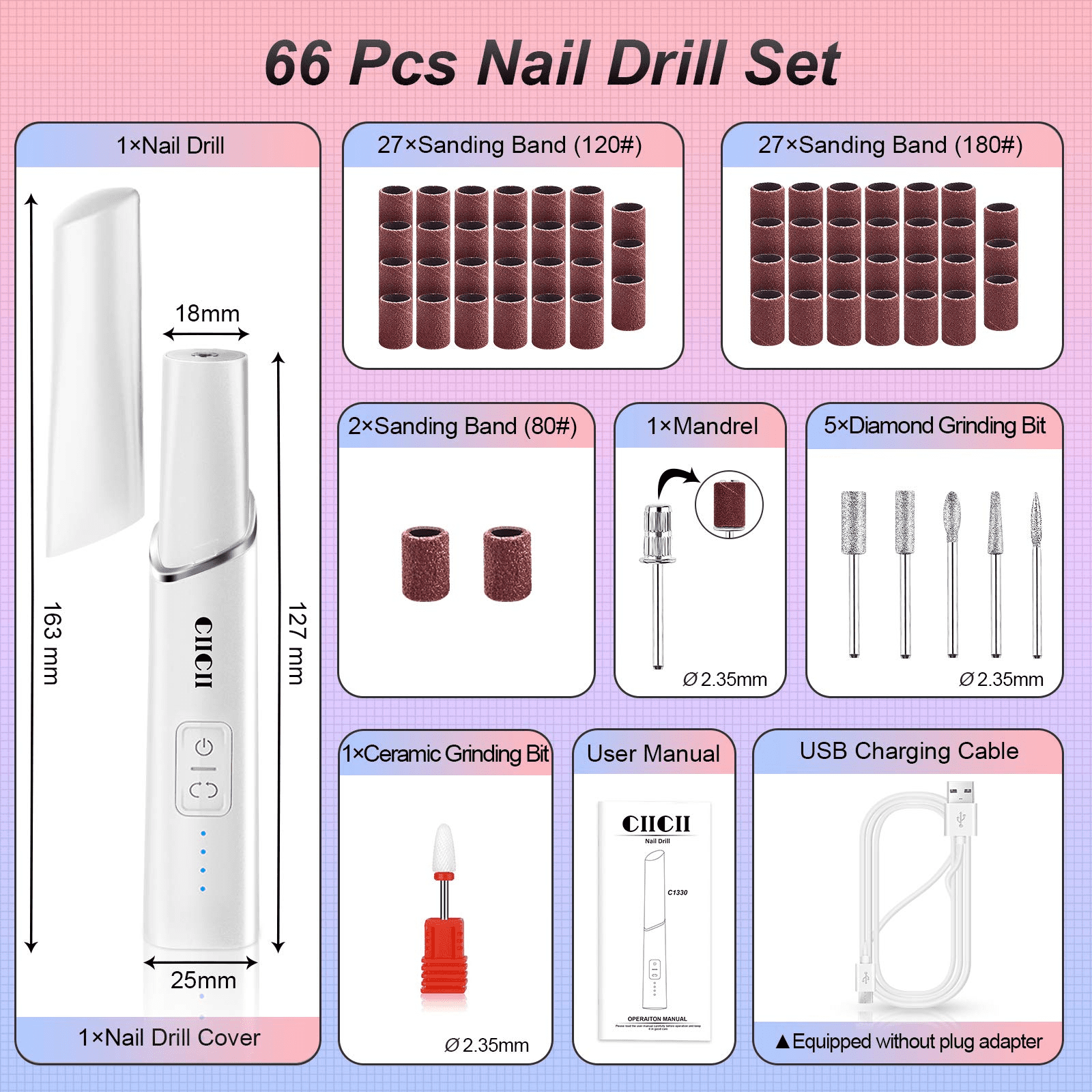 5 In 1 Electric Nail Drill Kit Manicure Pedicure Grind Polish Nail File Pen  ~ | eBay