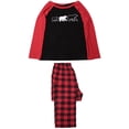 thumbnail image 1 of Seyurigaoka Matching Family Christmas Pajamas Set, Classic Reindeer Plaid Print Long Sleeve Top + Elastic Waist Pants Set, 1 of 7