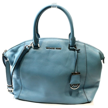 Michael Kors NEW Blue Sky Leather Riley Large Dome Satchel Bag Purse