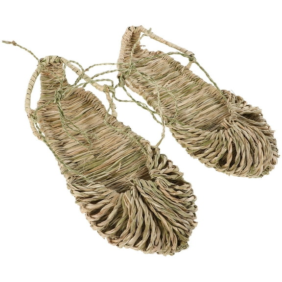 MEIBUTYUP Men's Lightweight Straw Slippers Handwoven Beach Shoes Comfortable Sandals