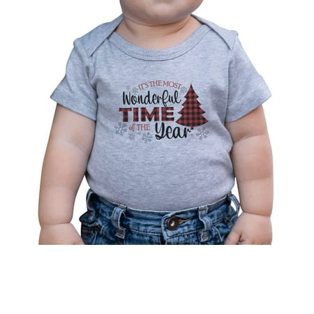 

7 ate 9 Apparel Kids Merry Christmas Shirts - Most Wonderful Time of The Year - Grey Onepiece 12-18 Months