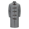 thumbnail image 4 of Fgnfyis Mens Winter Jacket Longline Open Front Knit Cardigan Norse Retro Warm Coat Trench Coat Men Grey XXXXL, 4 of 8