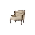 thumbnail image 4 of Tufted Back Loveseat - Silver Finish Upholstered Sofa with Scroll Arms - Living Room Seating, 4 of 9