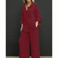 thumbnail image 2 of Women's Casual Trousers Suit Set Stylish Blouse And Pants Outfit Comfortable Daily Wear Ensemble women pajama, 2 of 4