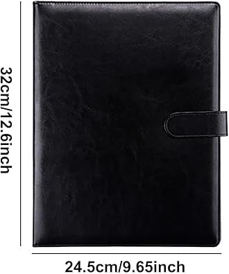 Expanding Portfolio Folder – Faux Leather Document Organizer with Accordion File Pocket, Professional Binder for Business, Interview, Office, School