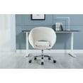 thumbnail image 3 of Velvet Home Office Desk Chair, Modern Height Adjustable Swivel Computer Chair with Silver Metal Base, Cute Vanity Chair Makeup Chair with Wheels for Home Office Bedroom Living Room, 3 of 7