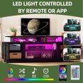 thumbnail image 5 of Uforic Modern TV Cabinet with 36 Inch Electric Fireplace & LED Lights for 65 70 75 Inch TVs for Living Room, Black, 5 of 10