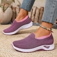 thumbnail image 4 of Domuza Womens Orthopedic Shoes Wide Width Dressy Comfortable Walking Shoes Woven Soft Breathable Running Sneakers Casual Lightweight Outdoor Footwear Ladies Slip On Sneaker Purple 8（EU-40）, 4 of 6