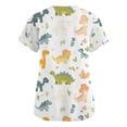 thumbnail image 6 of Junboys Scrubs for Women Short Sleeve - V-Neck Cute Cartoon Print Pocket Top, Womens Scrub Tops, Cozy Fit Scrubs for Nurses, Lightweight,Mint Green L, 6 of 6