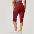 thumbnail image 5 of BRGZLK Women's Cargo Capris Solid Color Cropped Pants Lightweight Quick Dry Hiking Summer Casual Travel Pants with Pockets, 5 of 7