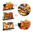 thumbnail image 2 of Adornos de mesa de madera con mensaje Feliz Halloween, letreros de decoración de mesa Cushaw naranja, decoraciones para fiestas de Halloween, 2 of 7