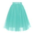 thumbnail image 4 of Midi Skirts for Women Tulle Skirt Knee Length Tutu Layered Party Prom Skirt with A Line Silhouette Mint Green XL, 4 of 5