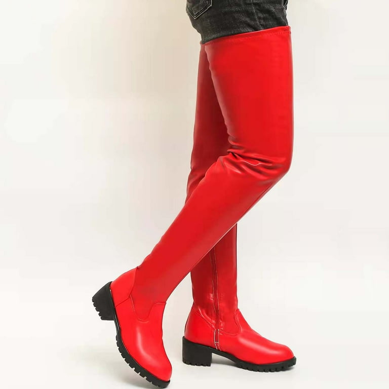 Red boots hotsell no heel