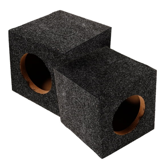 Greenadscape 1 Pair Rooms Decor Subwoofer Box for Home Audio Use Black Wood