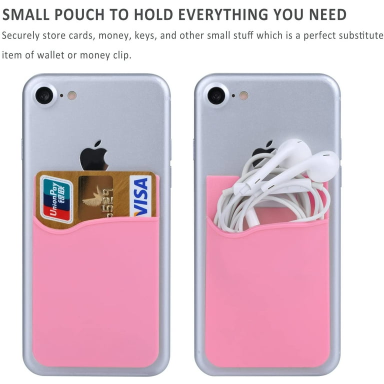 Phone Card Holder, Adhesive Silicone ID Credit Card Wallet Mobile