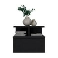 thumbnail image 6 of HomeRoots 12" Black One Drawer Faux Wood Floating Nightstand, 6 of 7