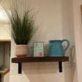 thumbnail image 3 of Modern Timber Craft Reclaimed Wood Wall Shelf with Steel Angle Brackets | Rustic Decoration | 2" Thickness | 24" L x 6" D, Early American, 3 of 4