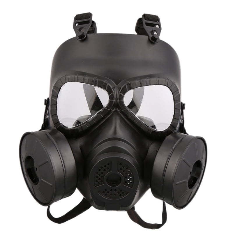 Adult Fullcovered Gas Mask Helmet Double Filter Fan CS Edition
